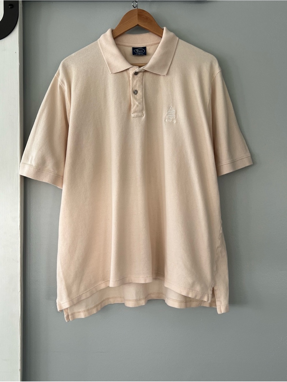 VTG Davison’s of Bermuda Men’s Ivory/Cream 100% Cotton Short Sleeve Polo Shirt